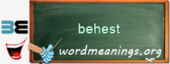 WordMeaning blackboard for behest